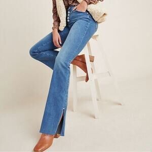 Pilcro and The Letterpress High Rise Skinny Bootcut Jeans Slit Split Retro 25